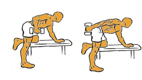 patada de burro triceps con mancuernas