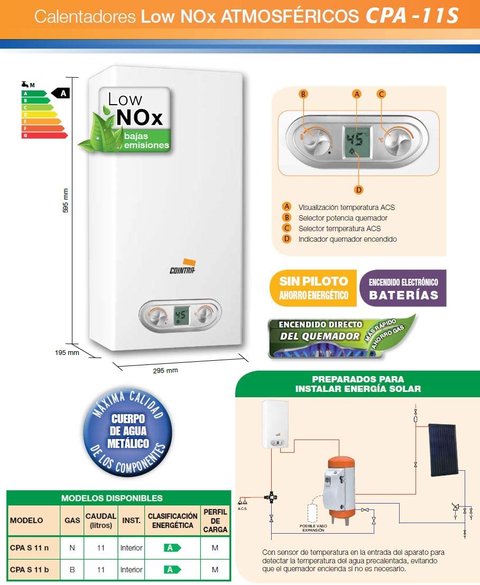 calentador de gas cointra s0421534 detalle
