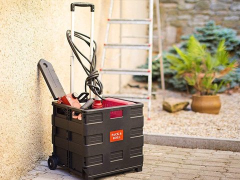 relaxdays carro portatil para transportar detalle