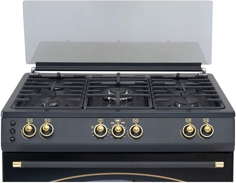 cocina de gas con horno electrico vulcano gold 90 rustica de alpha detalle