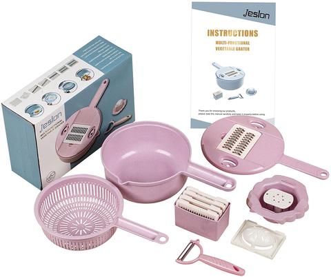cortador de verduras rebanadora de mandolina vegetal 10 en 1 jeslon detalle