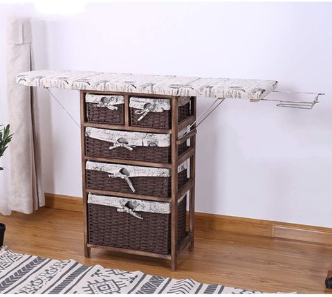 mueble plancha mimbre