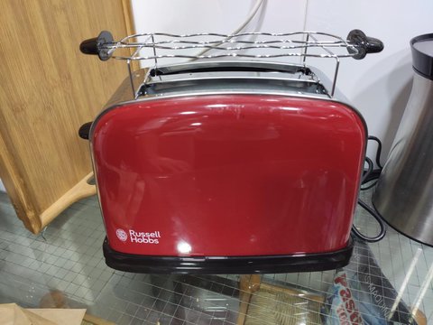 tostadora russell hobbs flame red detalle