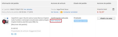 abrir disputa aliexpress