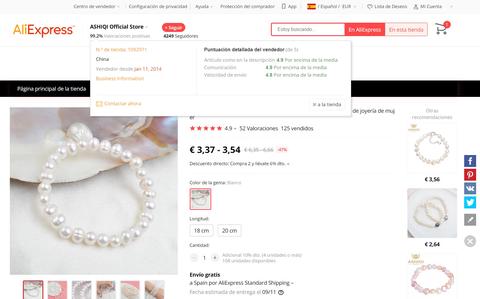 aliexpress informacion tienda