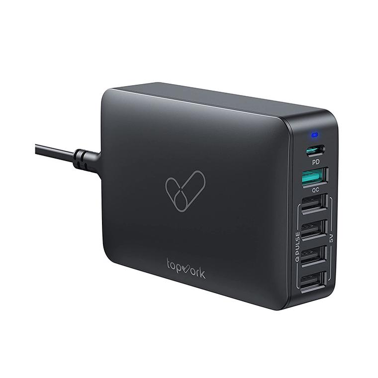 topvork sprint 60w pd 6 port desktop charger
