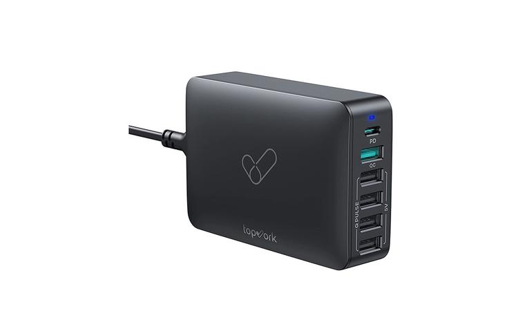 topvork sprint 60w pd 6 port desktop charger