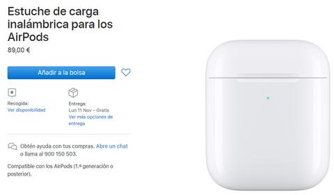 apple airpods precio estuche carga