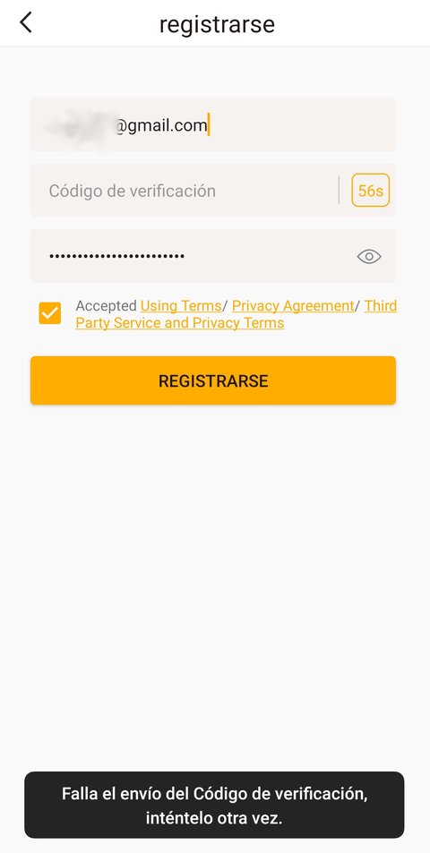 qcy t13 app fallo codigo verificacion