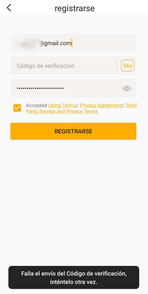 qcy t13 app fallo codigo verificacion