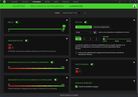 razer seiren v3 chroma app iluminacion