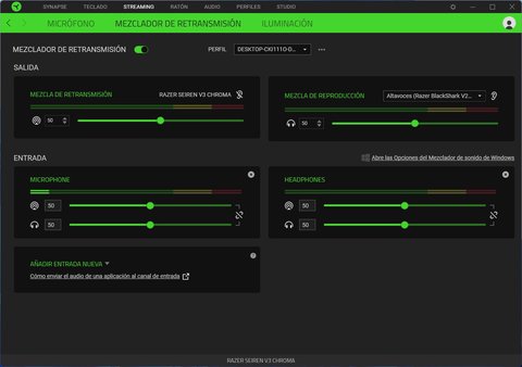 razer seiren v3 chroma app mezclador