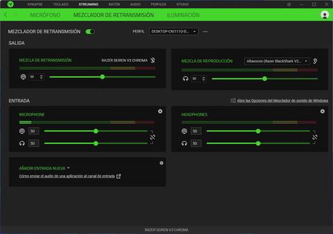 razer seiren v3 chroma app mezclador