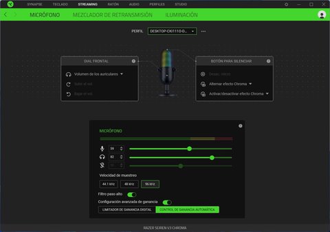 razer seiren v3 chroma app microfono