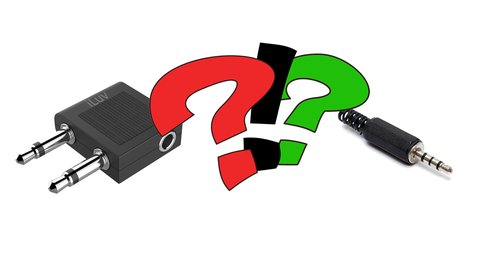 ¿ por qué los adaptadores de auriculares d los aviones tienen dos pines?