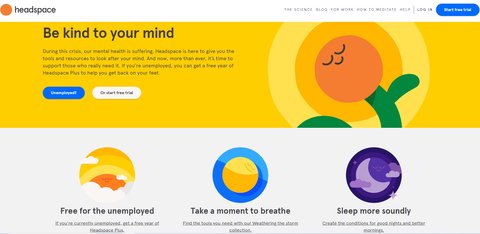 aplicaciones trabajar desde casa headspace