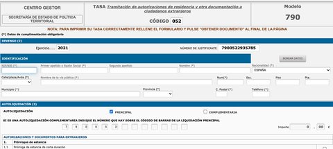 modelo tasa extranjeria
