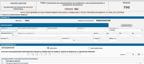 modelo tasa extranjeria