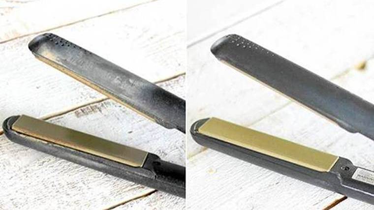 como limpiar plancha pelo antes vs despues