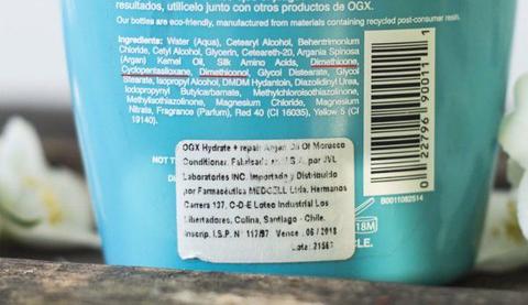 etiqueta siliconas champú