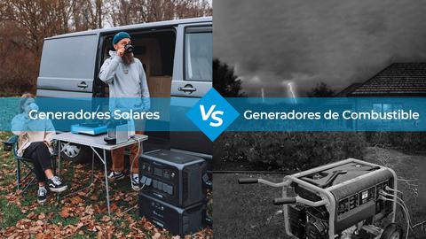 generadores solares vs. generadores de combustible