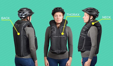 chaleco airbag ciclismo helite bsafe proteccion