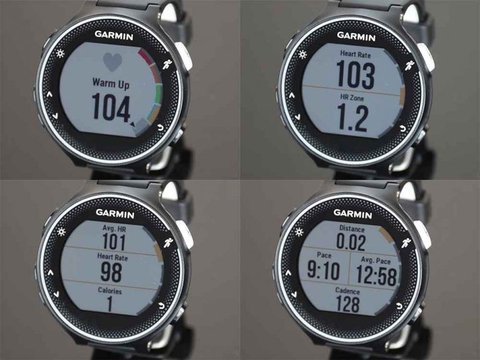 garmin forerunner 230 configuracion parametros pantalla