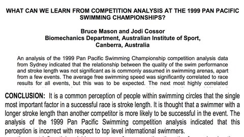 estudio biomecanico natacion 1999