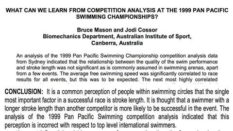 estudio biomecanico natacion 1999