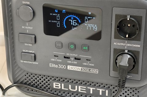 bluetti elite 300 usando airfryer 1800w