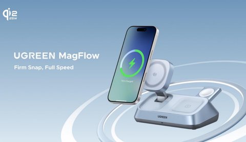 mag flow 3 in 1 magnetic wireless desktop charger 25 w