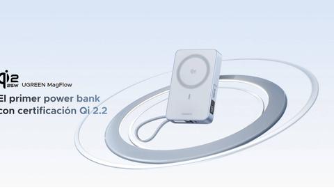 ugreen mag flow el primer powerbank con carga inalámbrica rápida qi 2.2 de 25 w