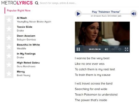 mejores webs letras canciones metrolyrics