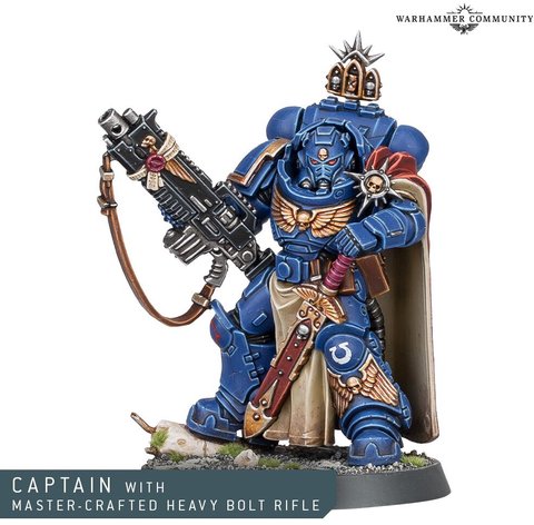 capitan primaris con rifle bolter pesado artesanal