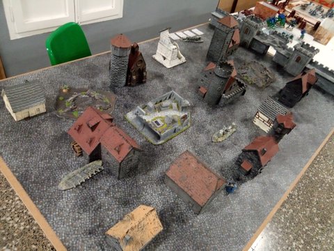campo de batalla de ciudad medieval