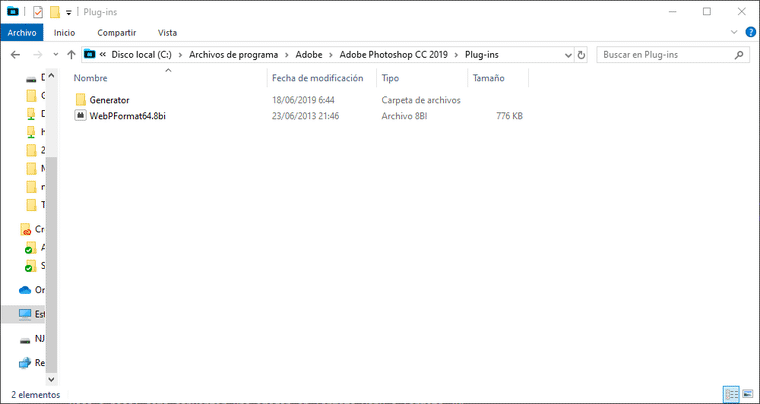 ruta plugins photoshop