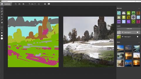 nvidia canvas te permite convertir garabatos digitales en casi fotografías