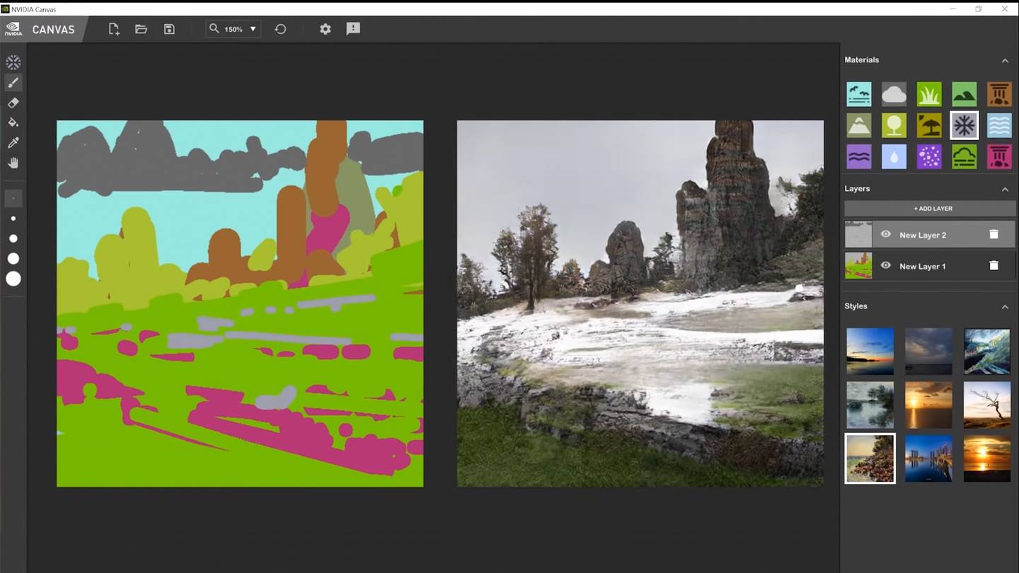 nvidia canvas crea imagenes fotorealistas de garabatos