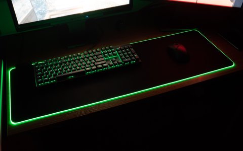 razer goliathus extended chroma iluminacion verde