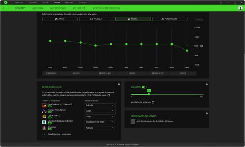 razer blackshark v2 hyperspeed synapse sonido