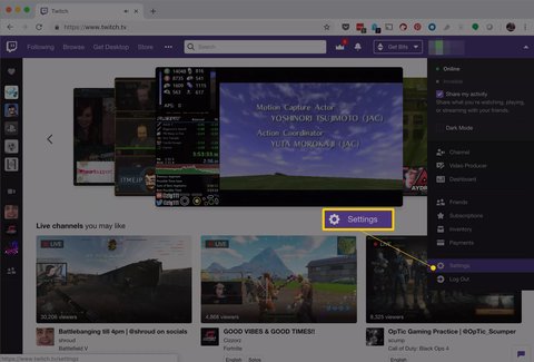 borrar cuenta twitch settings