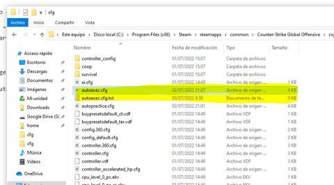 csgo config extensiones windows