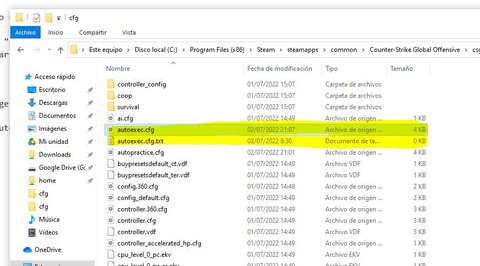 csgo config extensiones windows