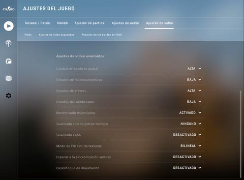 configuracion mejorar fps csgo