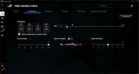 asus rog keris ii ace armoury crate rendimiento