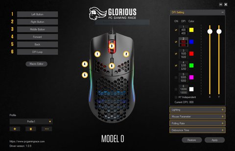 glorious model o software