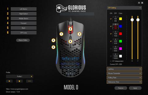 glorious model o software
