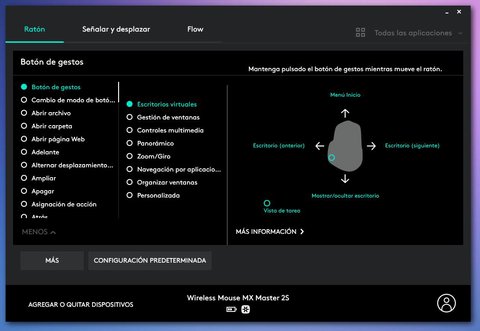 logitech mx master 2s boton gestos