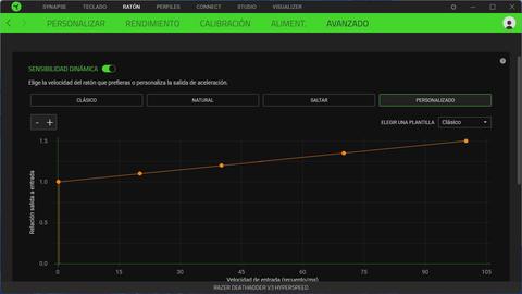 razer deathadder v3 hyperspeed synapse sensibilidad dinamica