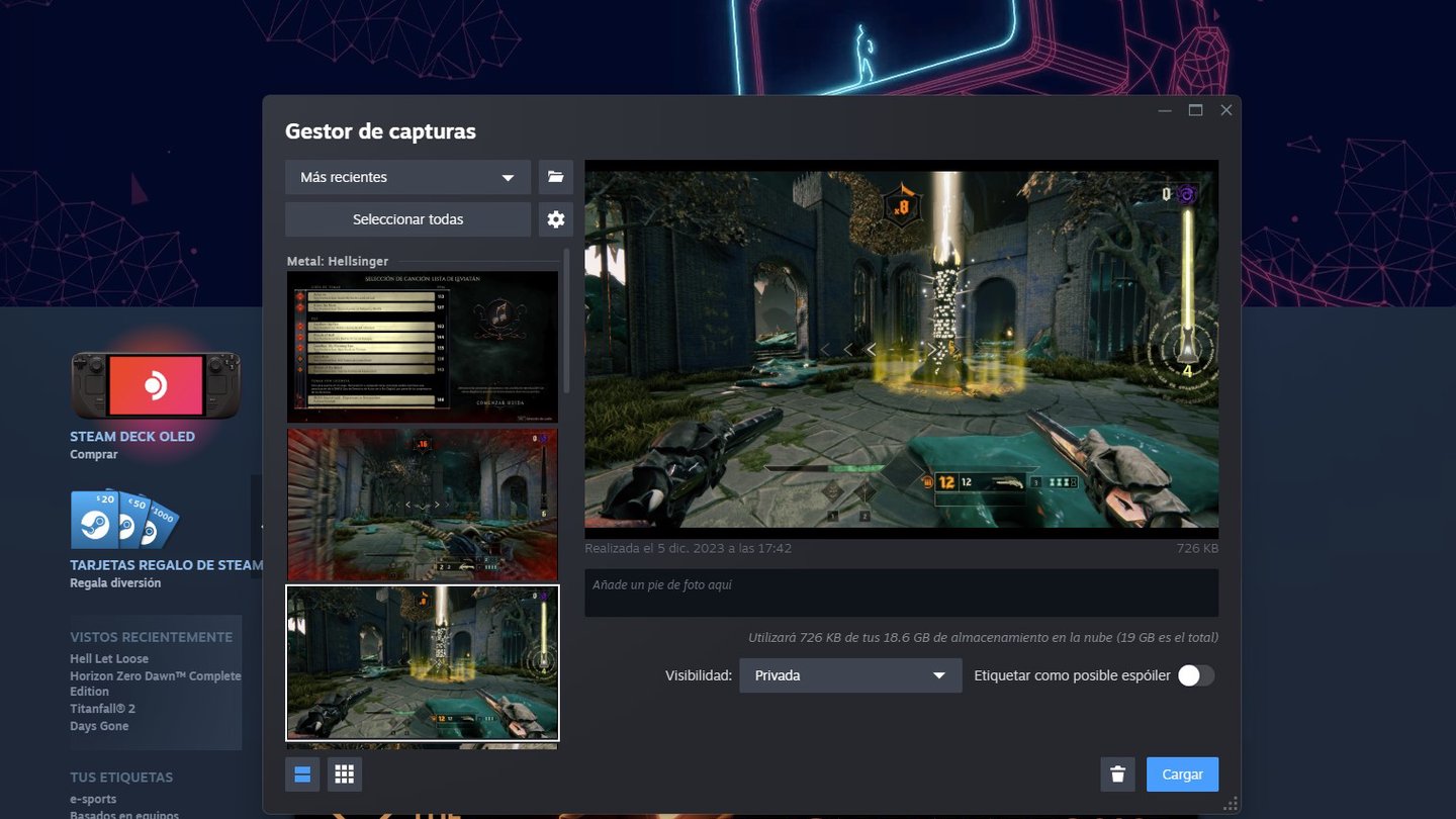 donde se guardan capturas pantalla